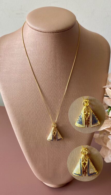 Colar Nossa Senhora frente e verso